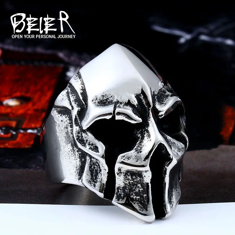 Beier new store 316L Stainless Steel high quality Drop Ship A variety of Skull Big Punk Biker Ring fashion jewelry LLBR8-414R