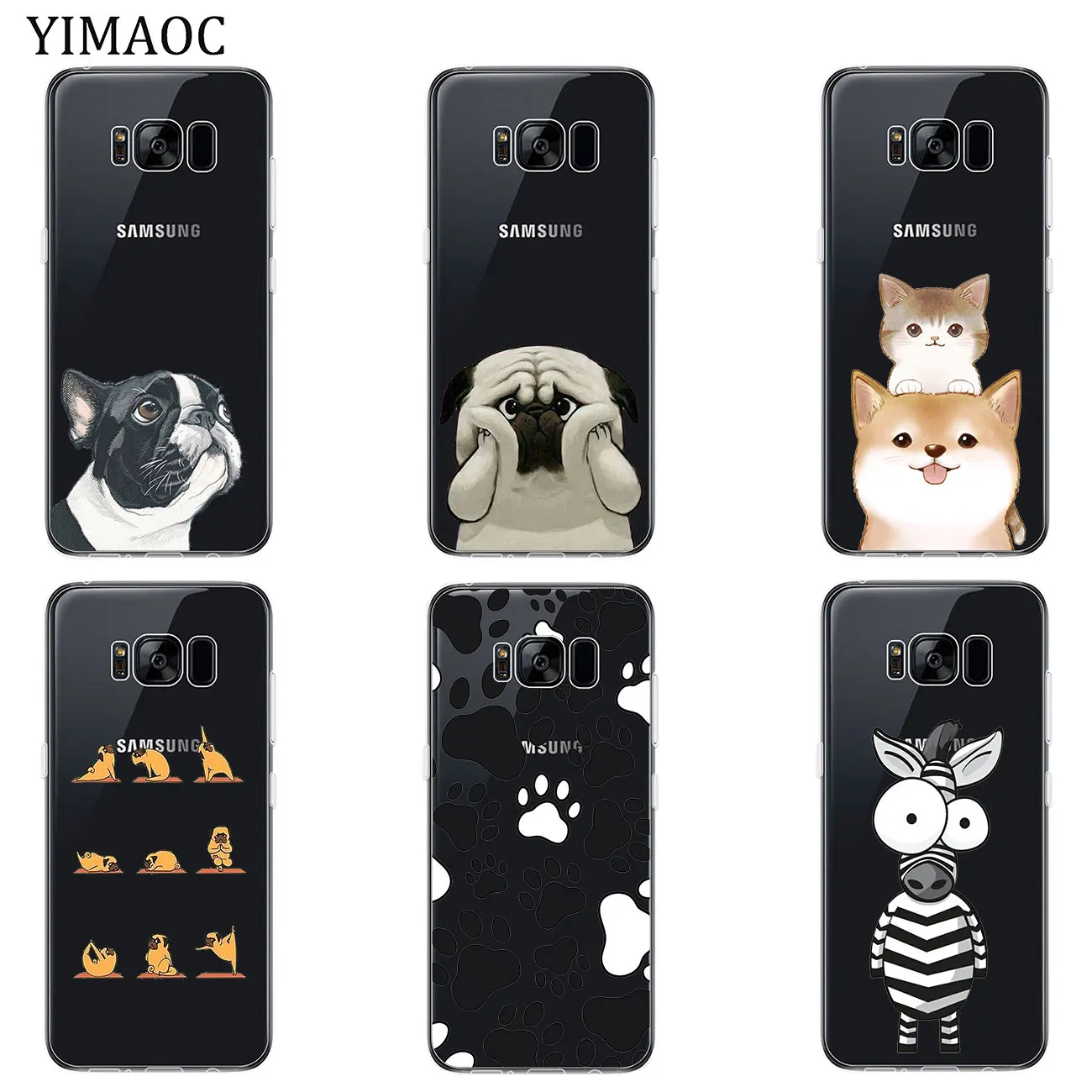 YIMAOC &quotсобачья лапа&quot Хаски Мопс корги чехлы для мобильного телефона из мягкого