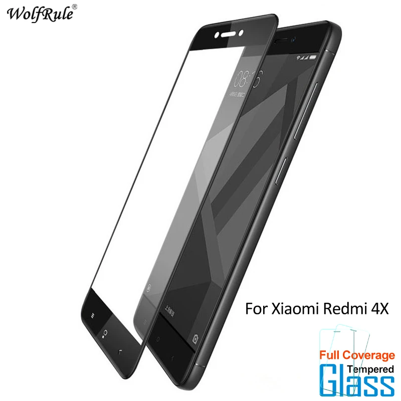 

For Glass Xiaomi Redmi 4X Screen Protector Tempered Glass For Xiaomi Redmi 4X Glass Full Coverage Phone Film WolfRule