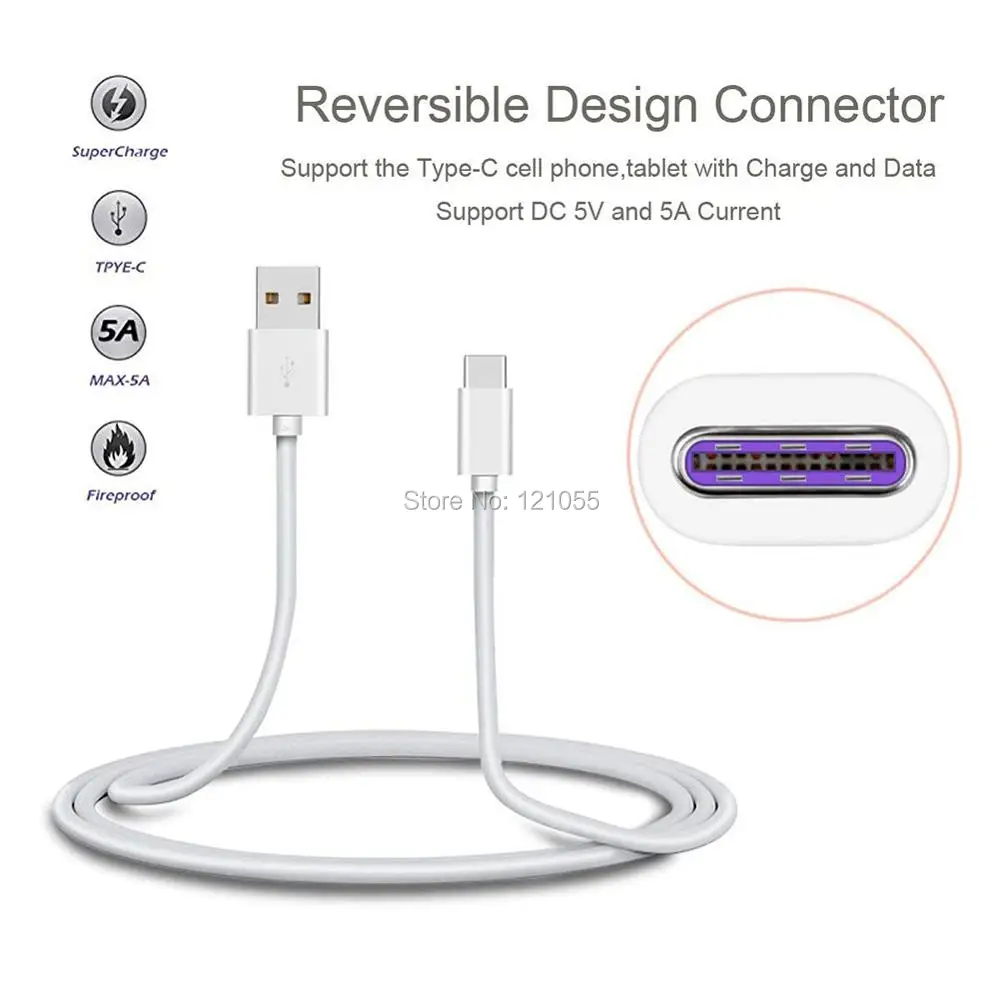 Кабель Supercharge Type C для Huawei xiaomi зарядный кабель Samsung LG USB 3 1 быстрой зарядки 0 шнур 5 А