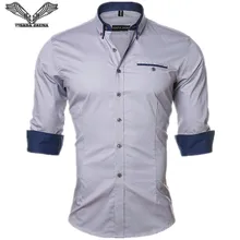 VISADA JAUNA, мужская рубашка,, одноцветная, деловая, повседневная, брендовая одежда, длинный рукав, Camisa Social Masculina 5XL N461