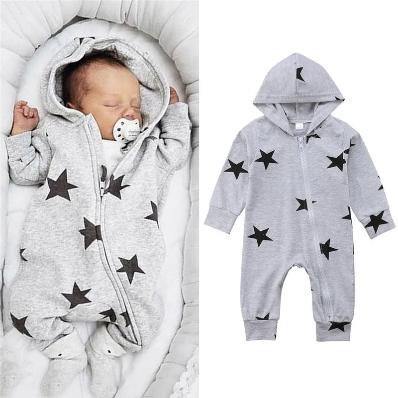 

PUDCOCO Newest Newborn Toddler Baby Boy Girls Hoodie Long Sleeve Rompers Casual Jumpsuit Clothes Autumn Star Print Outfits