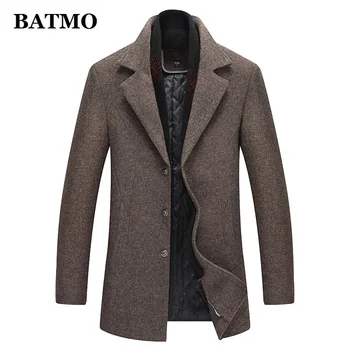 

BATMO 2020 new arrival autumn&winter high quality wool thicked casual trench coat men,men's winter brown jackets,plus-size M-3XL