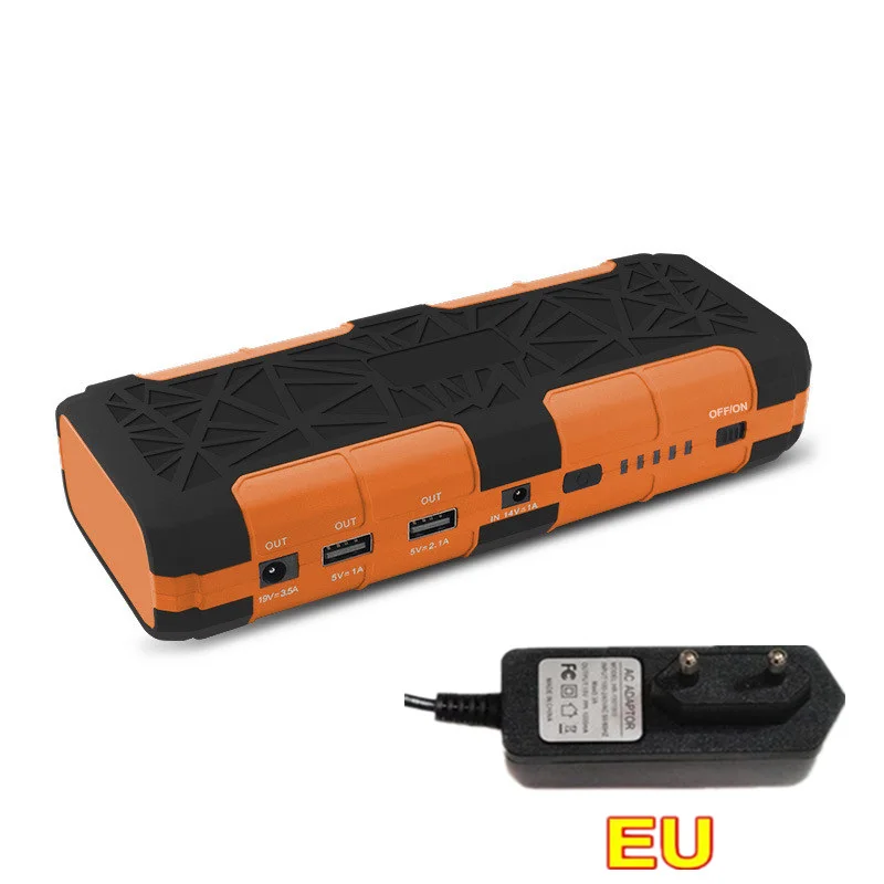 Ёмкость 12V 20000 мАч автомобильное пусковое устройство, 800A пик пусковое устройство зажигалка Мощность номер телефона банка автомобиля Зарядное устройство Батарея светодиодный фонарик - Цвет: EU Plug