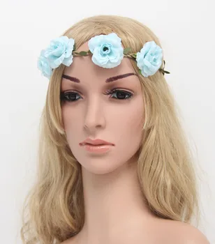 

2016 New Flower headband for women Bohemian style fashion headbands Rose sweet Lady ring hair band girls accessories 30pcs/lot