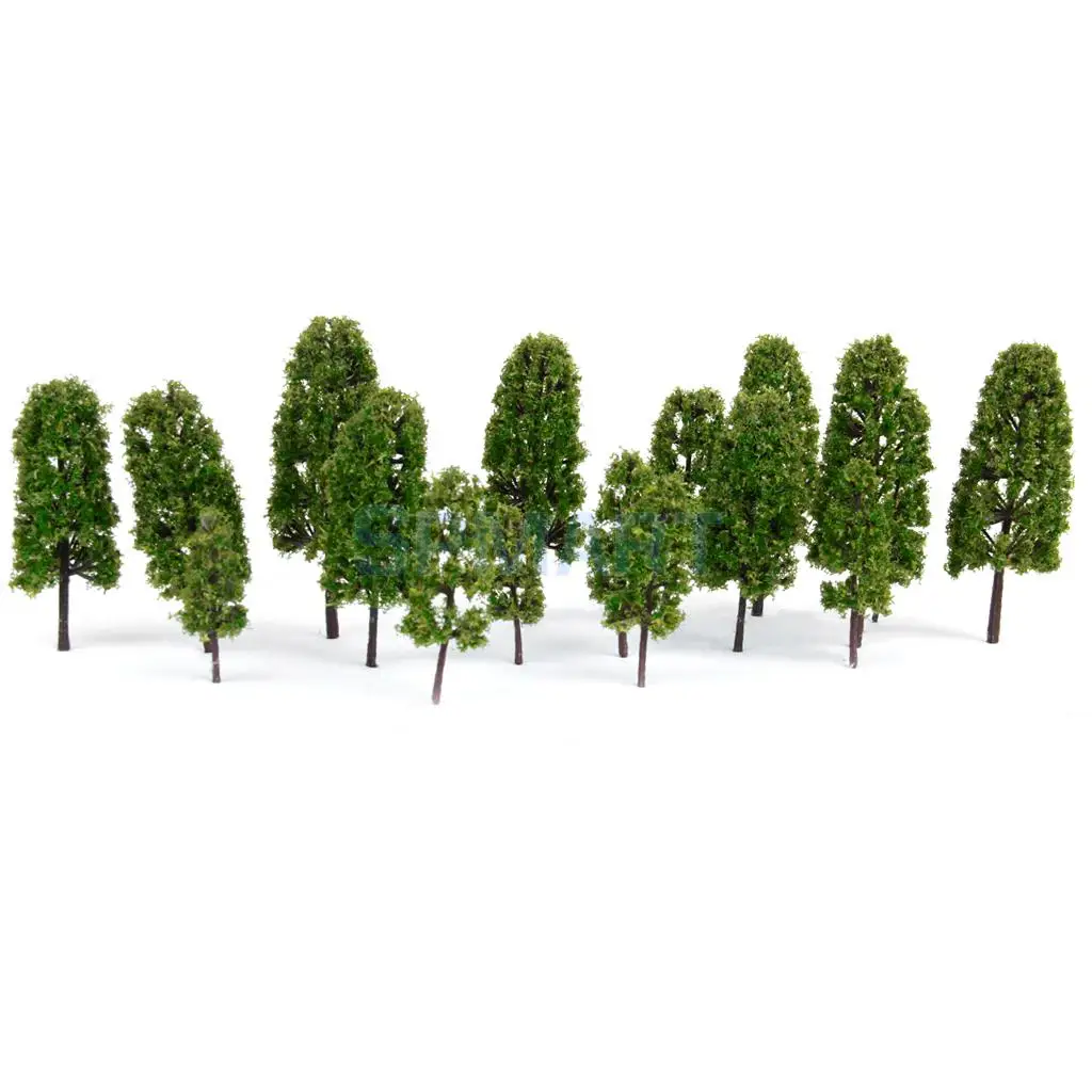 

New Arrivals 2015 20 pcs HO Scale 4 Sizes Scale Model Pine Trees Model Railroad Green--HOT SALES