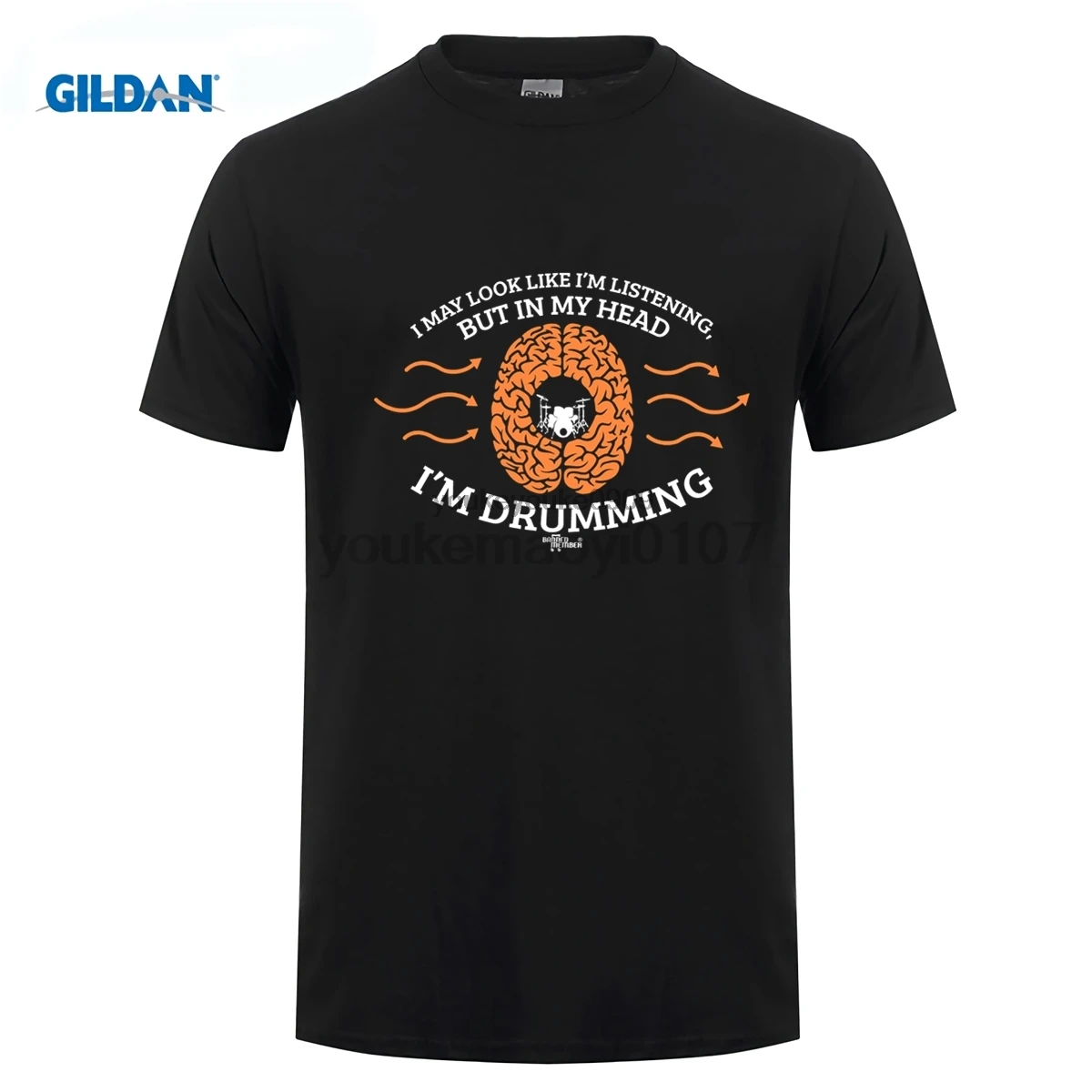 GILDAN In My Head Im Drumming T-Shirt барабанная футболка с барабаном музыкальной группой