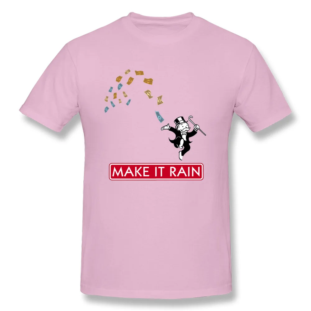 Printing T-shirts Brand O Neck Make it Rain Monopoly 19544 Pure Cotton Student Tops T Shirt Casual Short Sleeve Tops Tees Make it Rain Monopoly 19544 pink