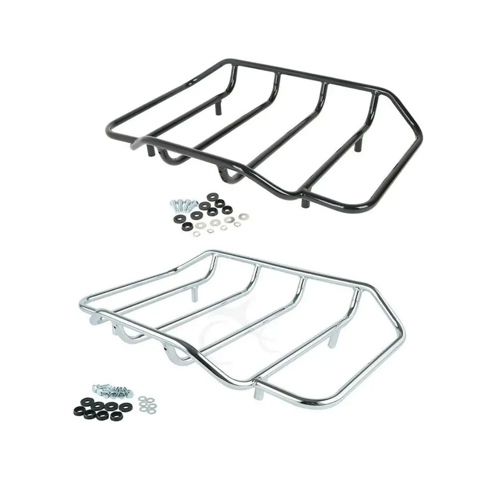 

Black/Chrome Tour Pak Luggage Rack For Harley Touring Road King Street Electra Glide Classic Specia FLHR FLHX FLHT FLHTCUl