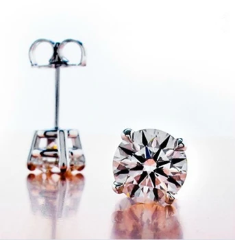 

1CT/Piece Xmas Anti allergic wedding earrings bridal engagement gift Four Claw SONA Simulate Diamond Earrings For Women