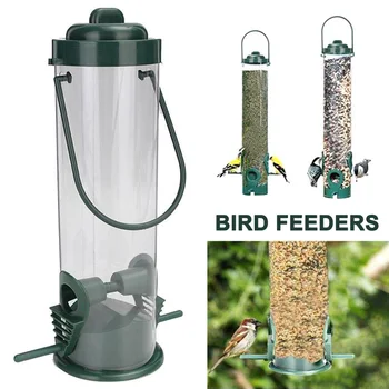 

Plastic Wild Birds Water Feeder 4 Port Drinker Dish Hanging Station for Garden J2Y