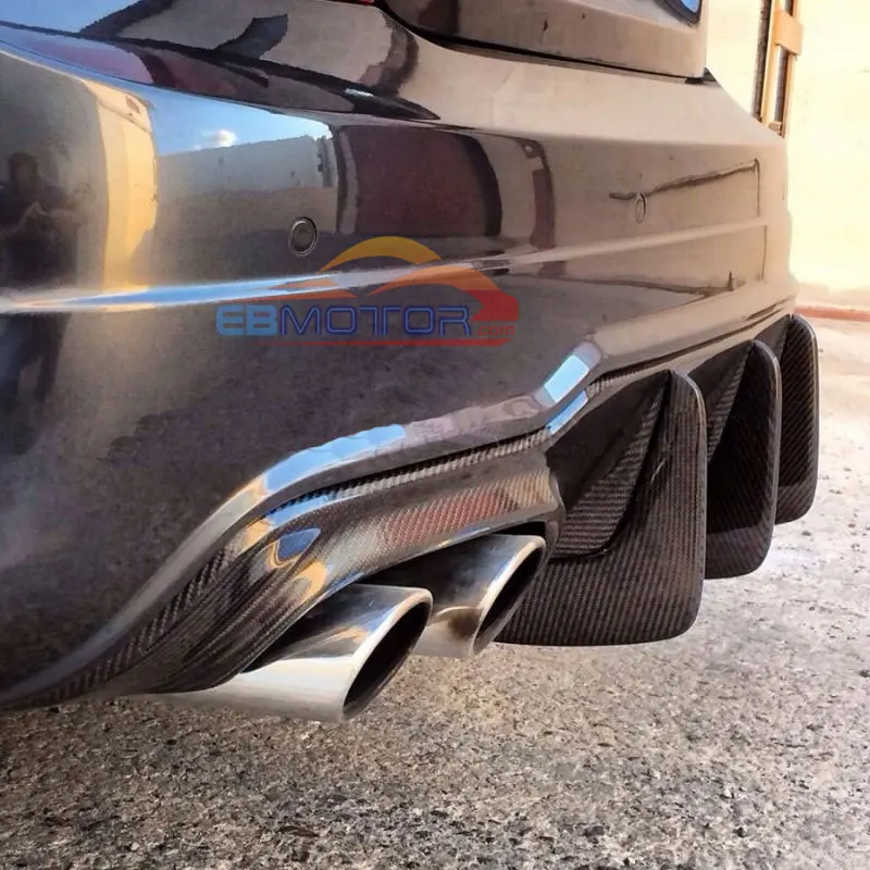 BIG FINS REAL CARBON FIBER REAR LIP DIFFUSER for Benz W204 C63 AMG 11-14 2