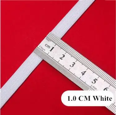 5Meters 1-6CM Black/White High Elastic Band Nylon Webbing Spandex Ribbon Garment Trousers Hair Tie Dress Lace Sewing Accessories - Цвет: White 1 cm