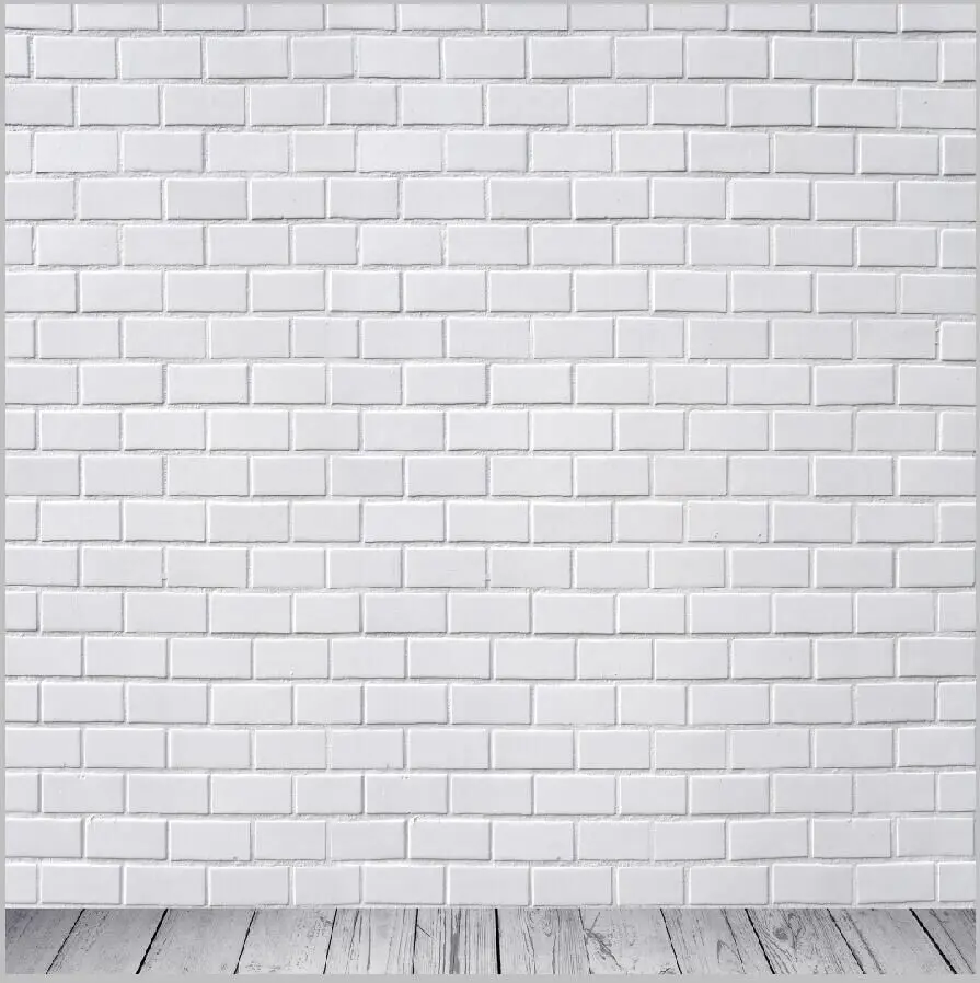 10x10FT dalam ruangan Vintage bunga batu bata putih kustom dinding