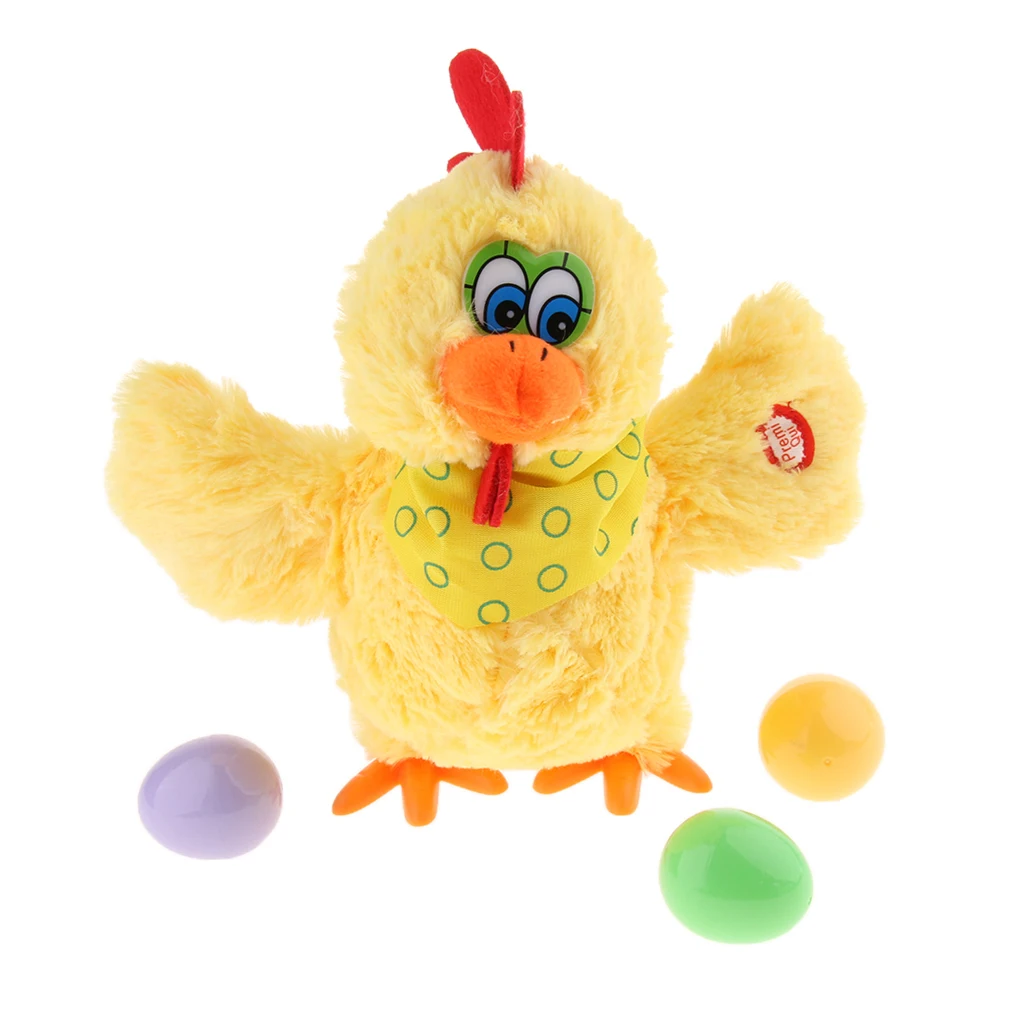 Lovely Raw Hens Lay Chicken Eggs Crazy Singing and Dancing Electric Pet Dolls Plush Toys Birthday Gifts