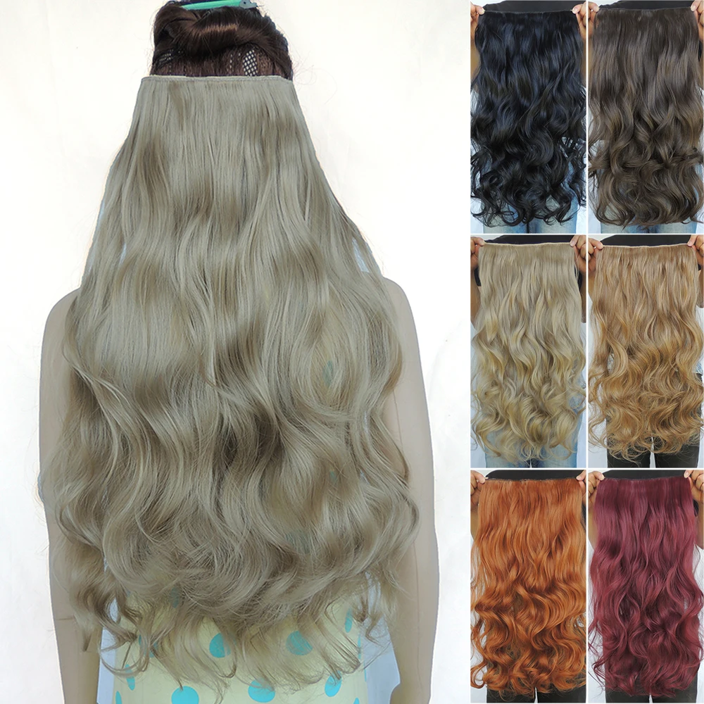 clip in hair extensions synthetic extentions pieces 24inch curly extension hairpiece aplique de cabelo 25 colors available