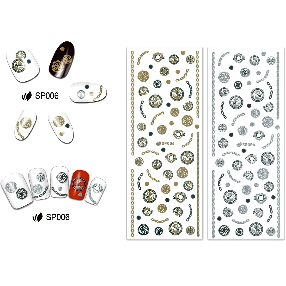 2 упаковки/партия самоклеящиеся 3D Наклейки для ногтей|nail slider|nail art nailstickers gold |