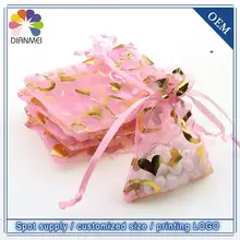 500 шт. 7x9 см розовое сердце ювелирные изделия упаковка сумки подарок из органзы Свадебные конфеты сумки тюли подарок обёрточная бумага упаковк