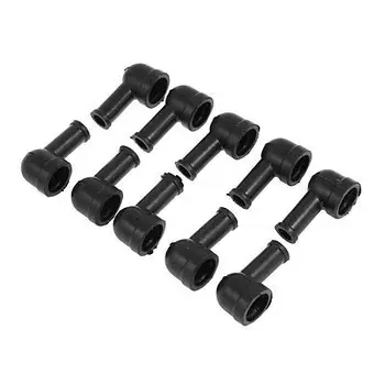 

10 Pcs Soft Plastic Smoking Pipe Shaped Battery Terminal Boots Black