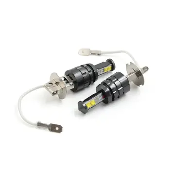 

uxcell 2Pcs H3 White 4 LEDs Projector Lens Fog Headlight Bulb for Car Vehicle