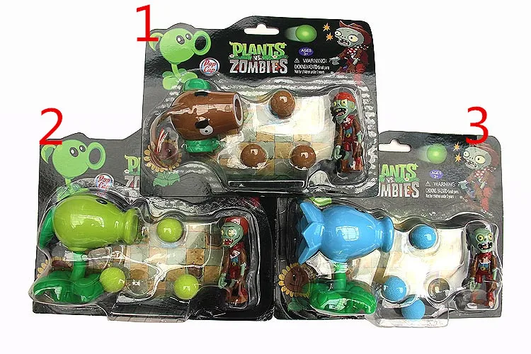 

3pcs/lot High Quality Plants vs Zombies Peashooter PVC Action Figure PVZ Model Toy Christmas Gifts 7.5-10cm