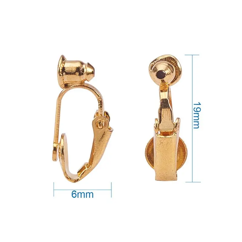 36pcs/Box 6 Colors Brass Stud to Clip on Earring Converters for Non