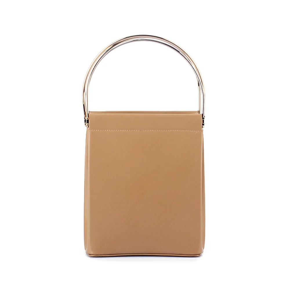 

2018 Spring Summer New Korean Style Bucket Bag Personality Metal Bracelet Handbag Soft Solid Fashion Elegant Leisure