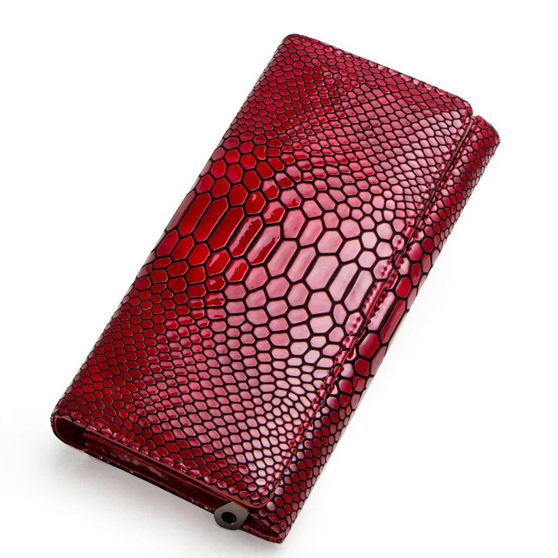 

Fashion First Layer Cowhide Women's Wallet Crocodile Genuine Leather Tri-fold Clutch Multifunctional Cow Leather Women's Wallet