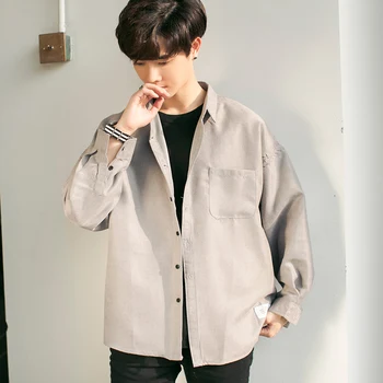 

Long sleeve shirts men loose 2020 new leisure