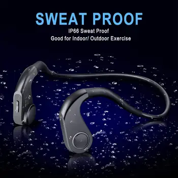 

Wireless Bluetooth Style Bone Conduction Headphones, IP66 Sweatproof Sports Earbuds with 6 Hours Play Time, Earphone with Mic,