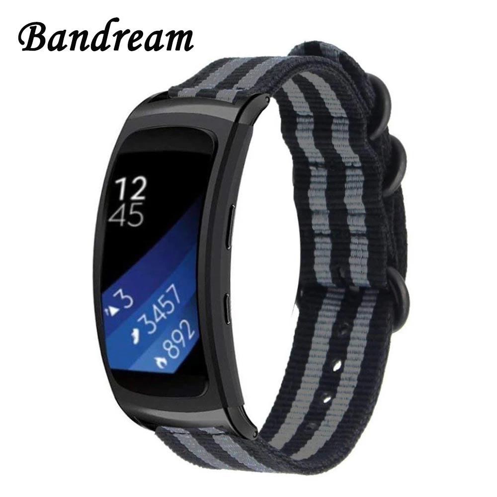 Холст нейлон ремешок для samsung Шестерни 2 R360/Fit2 Pro R365 Смотреть Band спортивный ремешок Сталь кольцо застежка браслет