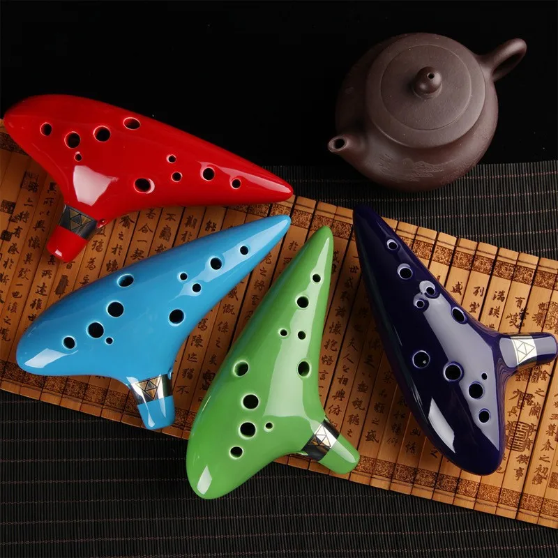 12 отверстий ocarina Alto C Ключ флейта ocarina ручной работы Легенда о Zelda Окарина музыкальный инструмент ocarina Zelda 12 Керамическая Флейта