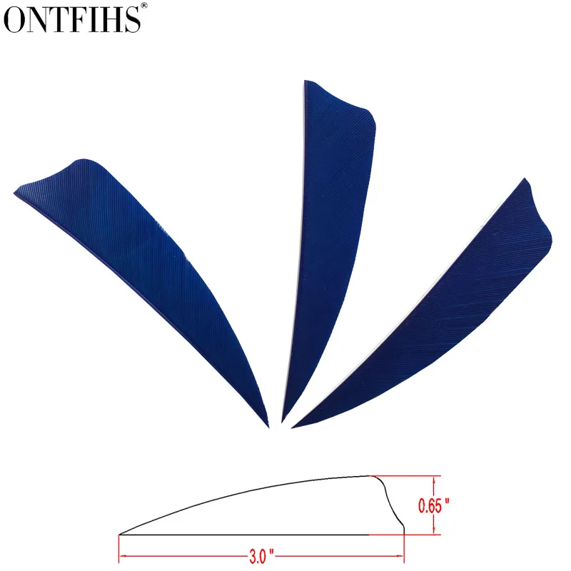 

200pcs ONTFIHS 3inch Shield Archery Hunting Arrow Fletches Turkey Feather Fletching Arrow Feathers Dark Blue