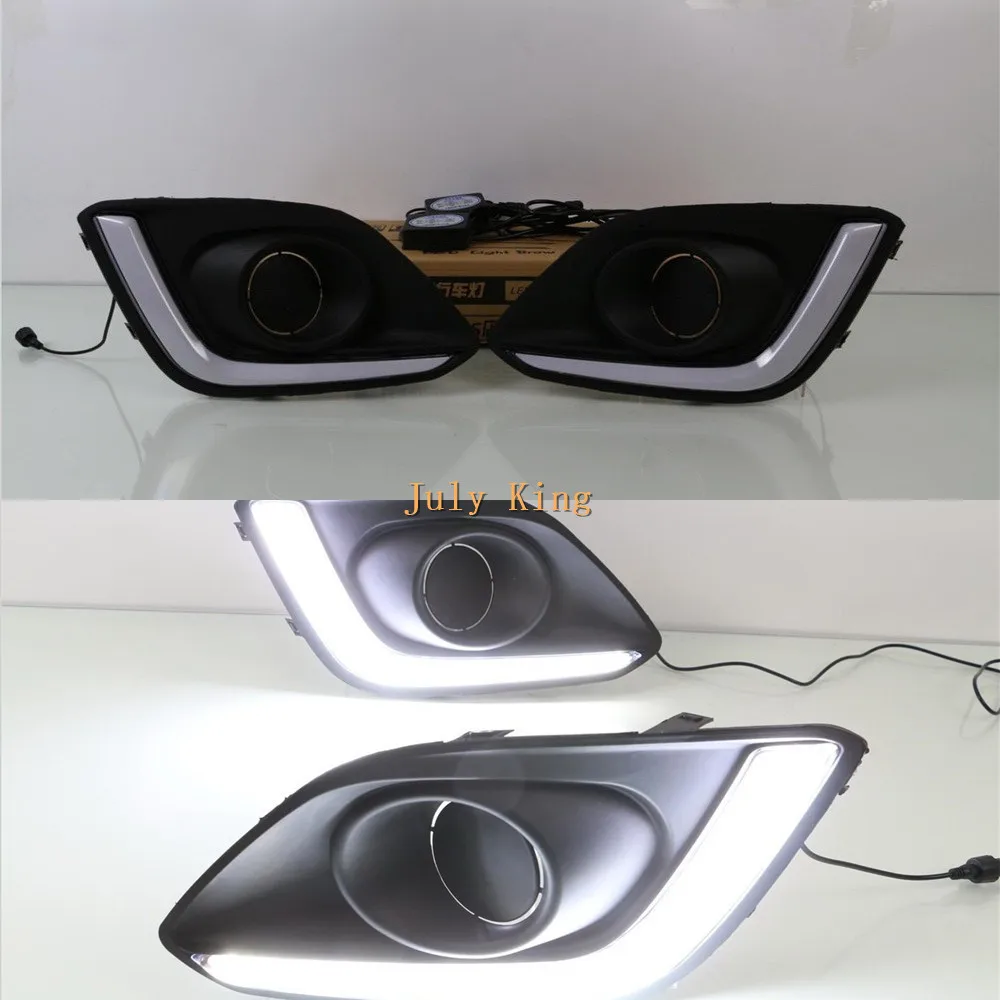 

July King LED Light Guide Daytime Running Lights Case for Suzuki Swift 2014-2016, LED Front Bumper DRL With Fog Lamp Cover