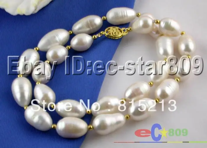 

ddh001612 WOW!!! 18" WHITE RICE FW CULTURED PEARL NECKLACE