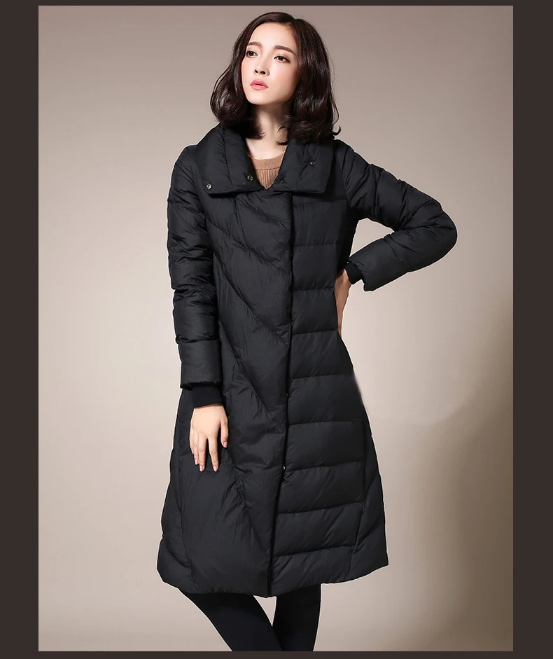 De Manteau Vêtements Sauvage Veste D'hiver Longue Taille Black Section Noir Nouvelle Mode Coton 2018 Femmes Grande Yq0ITT