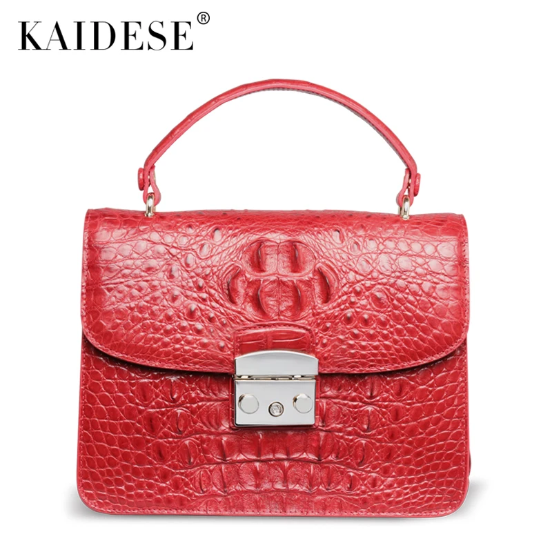 

kaidese 2017 new crocodile Handbag Satchel Thailand leather handbag shoulder bag women bag small crocodile bag
