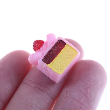 

10pcs Fake 3 Layer Strawberry Cake Food Resin Flatback Flat Back Cabochon Kawaii DIY Resin Craft Decoration Dollhouse Miniature