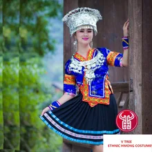 Новая Женская Вышивка Tujia/Miao/Dong танцевальная одежда женская ethinc. Hmong серебряные костюмы сценическое представление Китайский народный танец платье