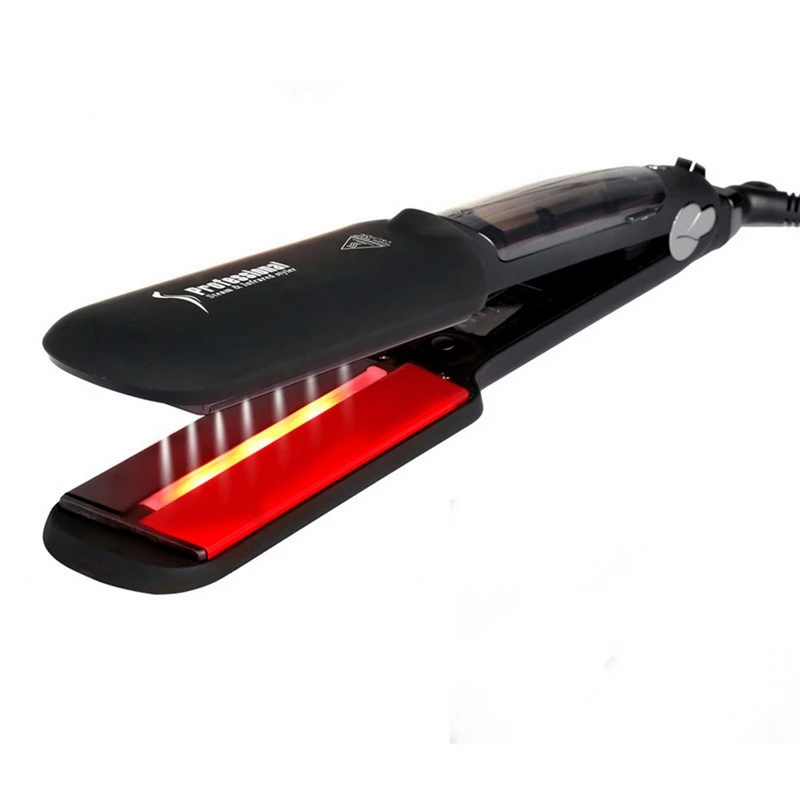 

Hair Straightener Curling Iron Wide Panel Steam Negative Ion Infrared Tourmaline Ceramics Rapid Heating Temperature Stability