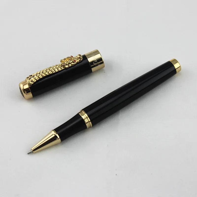 1 шт./лот JINHAO шариковая ручка 1200 Caneta Серебристые ручки Золотой зажим Бизнес Руководство быстрое письмо ручка Роскошный Дракон ручка 14*1,4 см