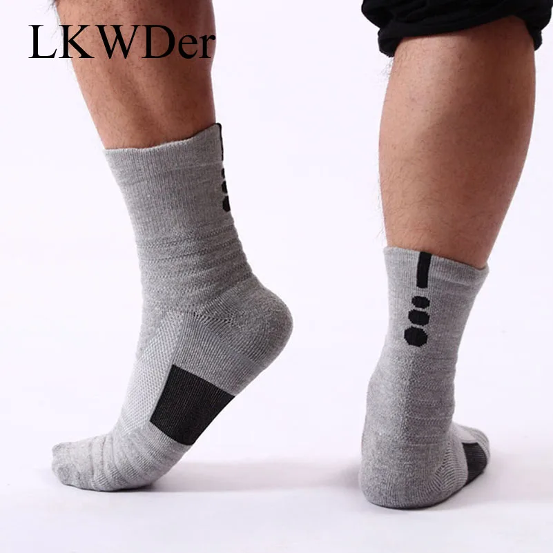 LKWDer 5 пар мужские носки элитные спортивные Calcetines Hombre махровые толстые