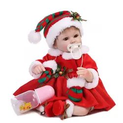 Лидер продаж NPK 16 дюймов Реалистичного Reborn куклы новорожденных набор силиконовых милые рождественские детские куклы для детей Playmat игрушки