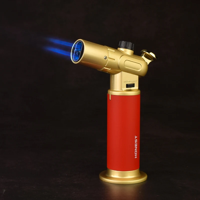 Новое поступление честная Зажигалка двойной фонарь струя пламени ветрозащитная Зажигалка для сигарет Сигар Зажигалка газовая зажигалка, для дыма, кемпинга, барбекю