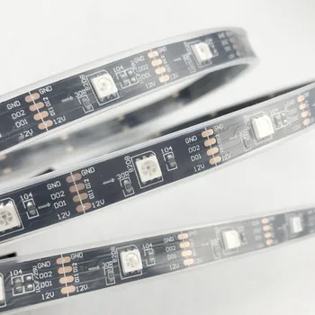 

New DC12V GS8208 addressable 5050 RGB full color led pixel strip 30leds/60leds/144leds per meter;similar with WS2813/TM1914