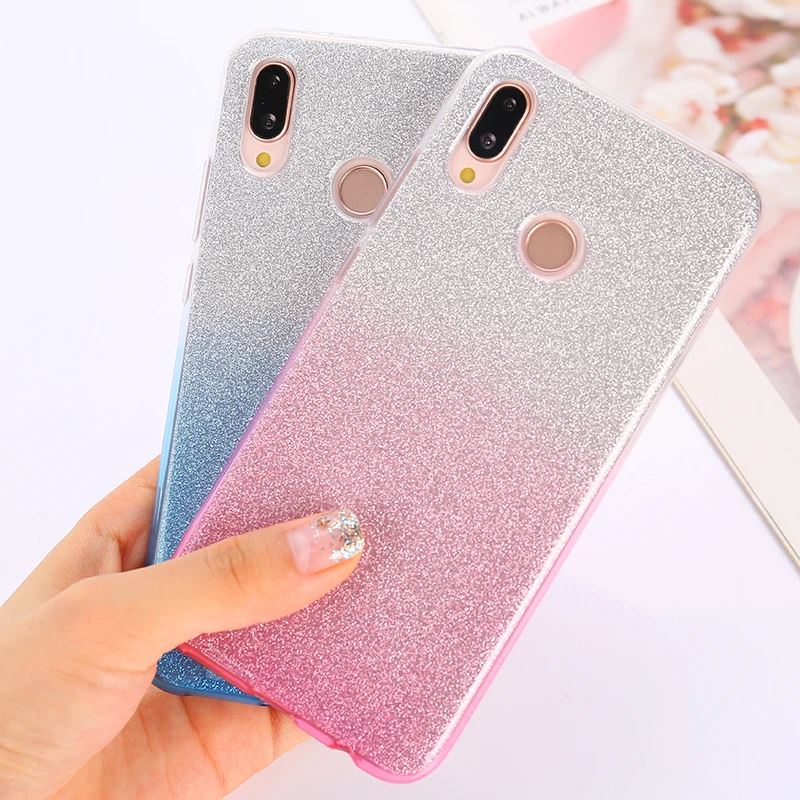 

Glitter Soft TPU Capa For Huawei Honor 7C 7A Pro Y5 Y9 Y6 Prime 2018 Gradient Case Huawei Honor 10 9 Mate 10 P9 P8 P20 Lite 2017