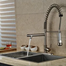 Никель кухонный смеситель двойной Изливы Весна Смеситель кран с " пластина