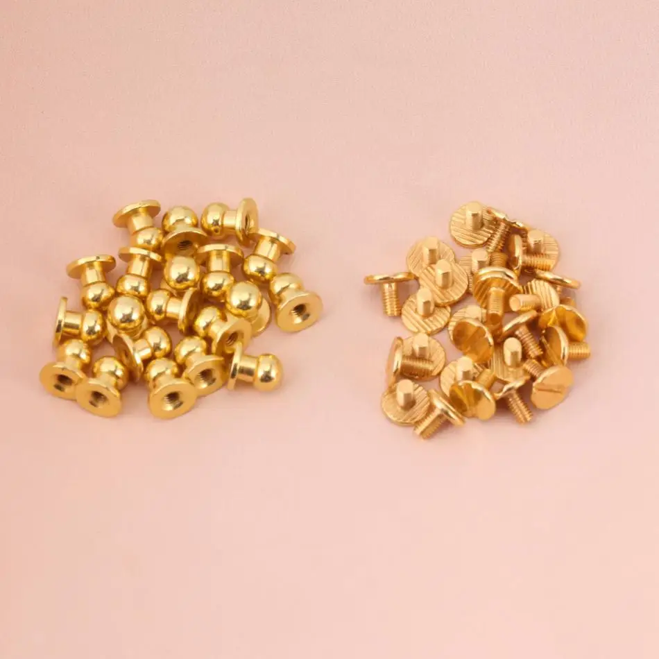 Buy 20pcs Round Head Solid Brass Nail Rivet Button DIY