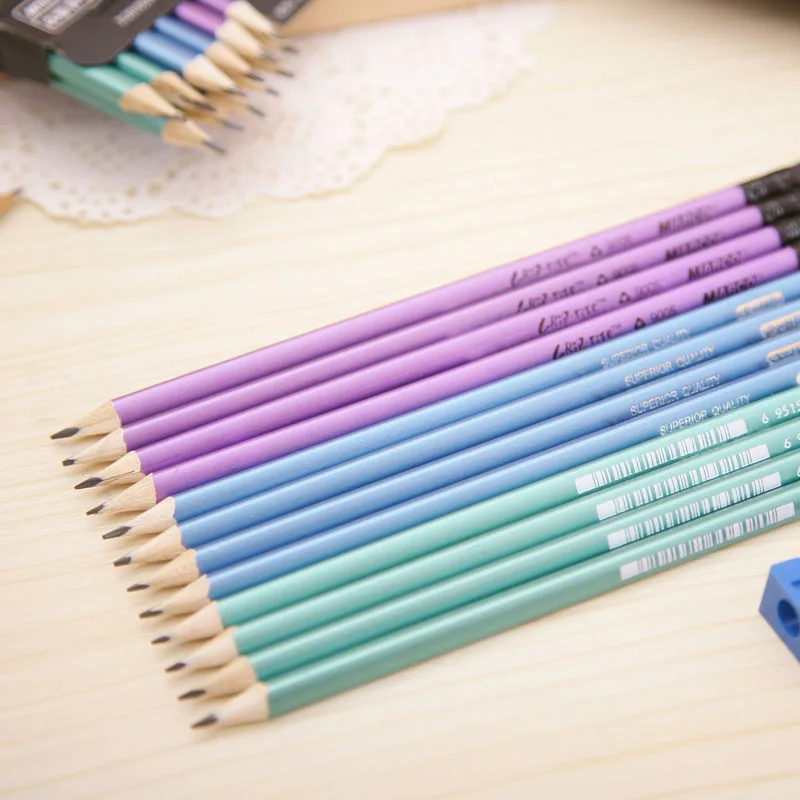 

Marco 12pcs Craft Pencils Non-toxic Drawing Sketching Pencil Set for School Student Sketch Gift Stationery Art supplies freeship