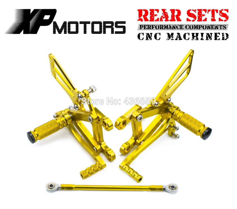 

CNC Motorcycle Gold Adjustable Race Rear Sets For Kawasaki Ninja ZX-6RR ZX-6R ZX600 ZX636 2003-2004